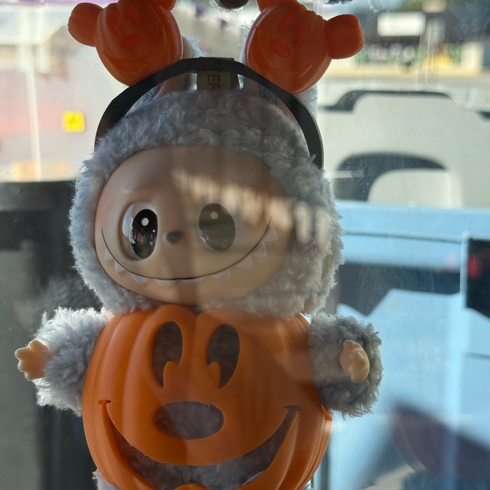 Cute Gray and Orange Halloween Costume for labubus